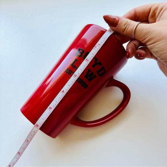 3/$20 VINTAGE Boyd’s Law Y2K 98 Oversize Red Black Tall Ceramic Coffee Mug Cup - Picture 4 of 12